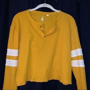 Me to We cropped long sleeve shirt